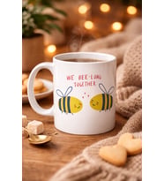 Northcity We Bee-Long Together Arı Tasarımı Porselen Kupa - Sevgiliye Özel Hediye