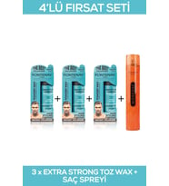 Fontenay Saç Şekillendirici Pudra Toz Wax Matt Effect Mavi 20gr X3 + 400ml Saç Sprey 4'Lü Set