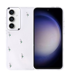 Lexroo Galaxy S23 FE Kılıf Airbag Tasarımlı Simli Şeffaf Kutup Kılıf - Lale