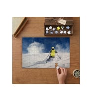 Kayak Yapan Adam- Dağ- Tatil Tasarımı 240 parça Ahşap Puzzle Ahşap Kutuda MP00145