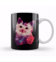 Cute Space Galactic Artsy Cat Kitten Kupa Bardak Porselen