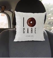 BK Gift Kişiye Özel İsimli Don't Care Tasarımlı Kare Araç Koltuk Yastığı-1