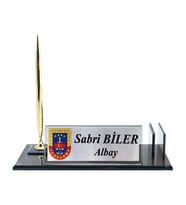 Kişiye Özel Tasarım Kristal İsimlik Jandarma İsimlik Jandarma Masa İsimliği Kristal Cam Masa İsimliği