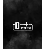 0+ Pozitif Kan Grubu Araba Motorsiklet Etiket Sticker 14CM Beyaz Renk