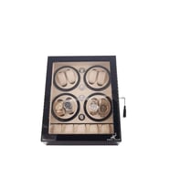 Otomatik Saat Kurma Kutusu (WİNDER) Piano Black 8 5 Siyah Içi Krem Watch Winder