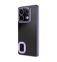 Xiaomi Redmi Note 13 4G Kılıf Kamera Korumalı Logo Gösteren Omega Kılıf (Lila)