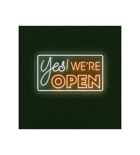 Yes! WE'RE OPEN Yazılı Neon Tabela