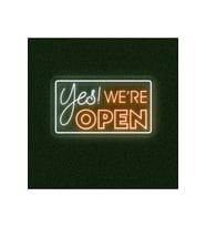 Yes! WE'RE OPEN Yazılı Neon Tabela