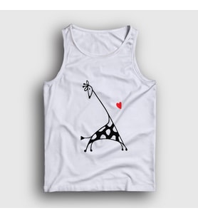 Presmono Unisex Beyaz Heart Giraffe Zürafa Atlet 288308tt