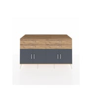 Kronos Konsol 2 Raflı 4 Çekmeceli 8 Kapaklı 176x59x99 Çam-Antrasit/Çam