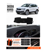 SKODA KAROQ (2017-2024) Uyumlu Torpido Örtüsü Torpido Kılıfı - Siyah