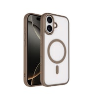 iPhone 17 Kılıf Wireless Şarj Özellikli Krom M-safe Silikon Kılıf (Gold)