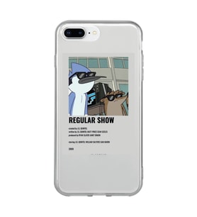 Iphone 7 Plus / 8 Plus Uyumlu Regular Show Mordecai ve Rigby Desenli Şeffaf Telefon Kılıfı