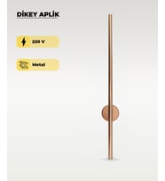 12W Rose Gold Renk Dikey Aplik - Gün Işığı