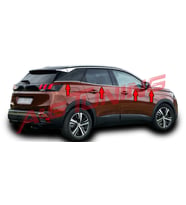 Peugeot 3008 Krom Cam Çıtası 8Prç. 2016 ve Üzeri P.Çelik