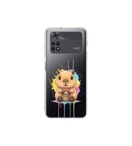 Poco M4 Pro ile Uyumlu Splash Kapibara Tasarımlı Şeffaf Silikon Kılıf