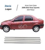 Dacia Logan Krom Cam Çıtası 4 Parça 2005-2012 Arası Uyumlu P. Çelik