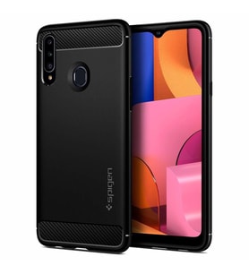 Spigen Galaxy A20s ile Uyumlu Kılıf Rugged Armor Matte Black