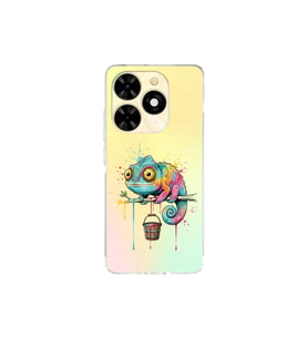 Tecno Spark Go 2024 ile Uyumlu Splash Bukalemun Tasarımlı Şeffaf Silikon Kılıf