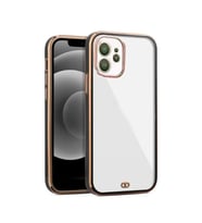 iPhone   12      arka    Kapak Kılıf   Siyah   kenarlı  rose