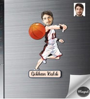 Kişiye Özel Basketbolcu Erkek Ahşap Magnet -1