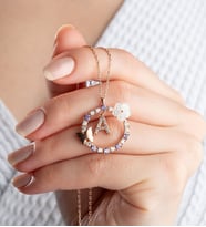 Saklı Takı 925 Ayar Gümüş Rose Harfli Kelebek Kolye