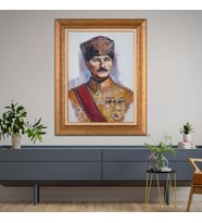 Altın Varaklı Çerçeveli Paspartulu Atatürk Tablo TR0945 (Gold)