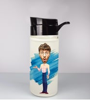 Kişiye Özel Karikatür Tasarım Özel Koruma Kılıflı Cam Matara 95940