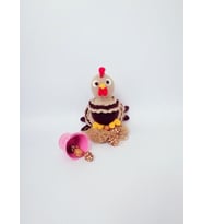 Süslü Tavuk Amigurumi Organik Oyuncak