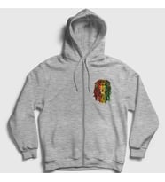 Presmono Unisex Gri Lion Bob Marley Fermuarlı Kapüşonlu Sweatshirt 265170tt