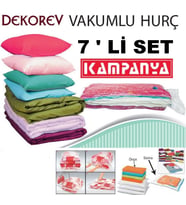 Dekorev Vakumlu Poşet 3 Adet 50 x 70 Cm 2 Adet 55 x 90 Cm 2 Adet 80 x 100 Cm Vakumlu Torba