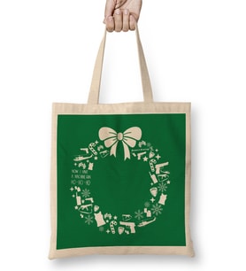 Die Hard Christmas Wreath Pattern Bez Çanta Uzun Saplı