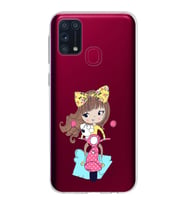 Samsung Galaxy M31 Kapak Vespagirl Tasarımlı Şeffaf Silikon Kılıf