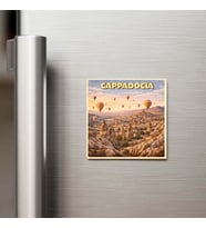 Kapadokya - Pop-Art Travel - 9x9 cm Buzdolap Magneti