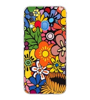 PrintiFy Samsung Galaxy A40 ile Uyumlu Retro Color 2  Kamera Korumalı Şeffaf  Kılıf