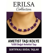 Sertifikalı Kırık Taşlı Model İnci – Ametist Taşı Kolye – Sakinlik ve Ruhsal Denge (Çok Renkli)