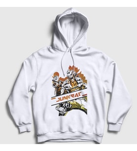 Presmono Unisex Beyaz Junkrat Oyun Overwatch Kapüşonlu Sweatshirt 360137tt