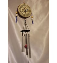 Deprem Zili Rüzgar Çanı Allah Hz Muhammet Feng Shui 5 Metal Boru (Karışık)