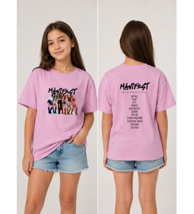 MANİFEST , KIZ ÇOCUK , PAMUKLU PENYE , PEMBE YAZLIK T-Shirt