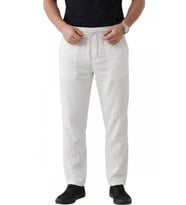 DeepSEA Beyaz Çizgi Dokulu Rahat Kesim Yazlık Spor Pantolon – Hafif Kumaş Modern Tasarım 2600263