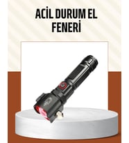 Çekiçli Pusulalı Acil Durum Feneri Usb Şarjlı Çok Fonksiyonlu