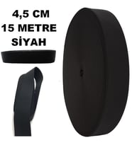 Lastik Sert Yumuşak Çamaşır Don Etek Bel Paça Bebe Lastiği Yassı Yumuşak 4,5 Cm Siyah 15 Mt