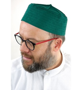 Kubbeli Sert Kalıp Takke - Yeşil