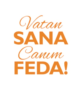 Vatan Sana Canım Feda Sticker17x17 Cm Turuncu