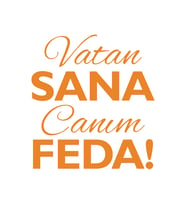 Vatan Sana Canım Feda Sticker17x17 Cm Turuncu