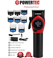 TR-5100 Profesyonel Saç Tıraş Makinesi 9000 RPM Dijital Ekran Şarjlı Berber Tipi Clipper Kırmızı