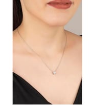 Saklı Takı 925 Ayar Gümüş Tektaş Kalp Kolye
