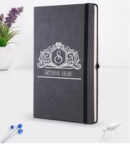 BK Gift Kişiye Özel İsimli Siyah Termo Deri Defter 16x24cm Model 13