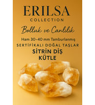 Sertifikalı Doğal Sitrin Diş Kütle 30-40 mm – Bolluk ve Canlılık Taşı (Çok Renkli)