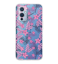 PrintiFy OnePlus 9 Uyumlu Kamera Korumalı Floral Pembe Tasarımlı Şeffaf Silikon Kılıf